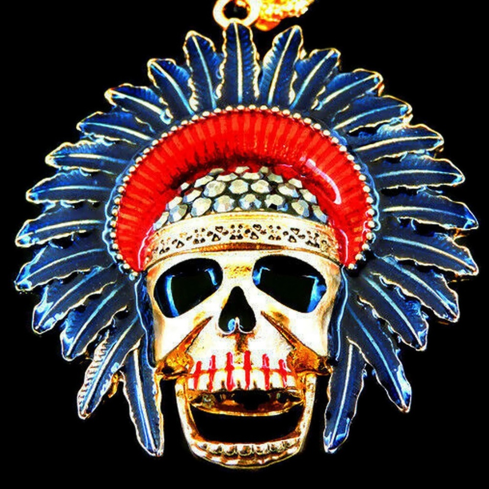 Aztec Inca Headdress Skull NWT-